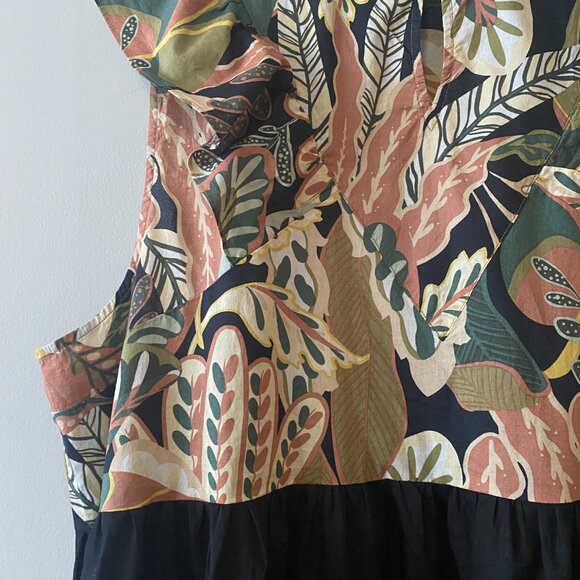 Refashioned Plus Size Upcycled 100% Cotton Multicolour Pattern Dress - Picture 10 of 15